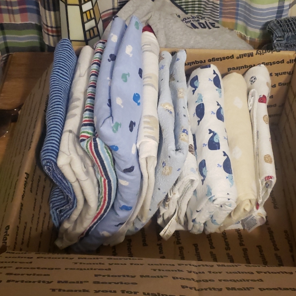 Receiving blankets and burp rags